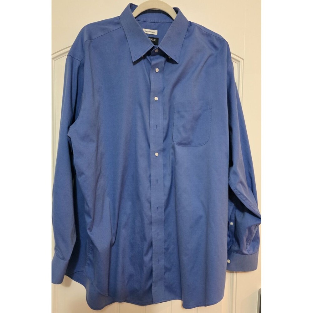 Joseph A Bank Blue Traveler Collection Long Sleeve Dress Shirt Size 18/34